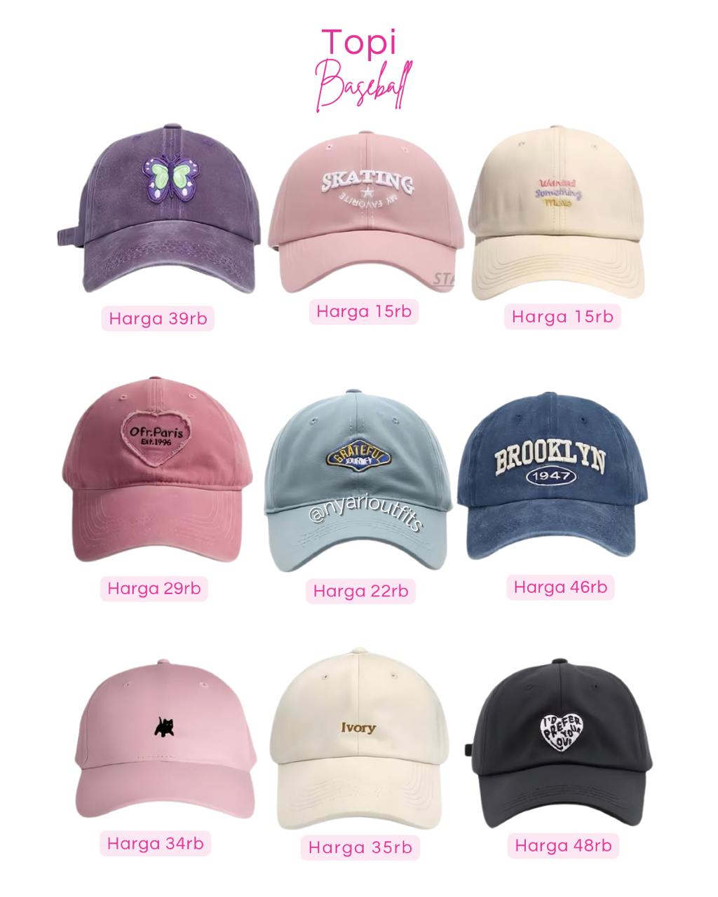 aksesoris - topi baseball