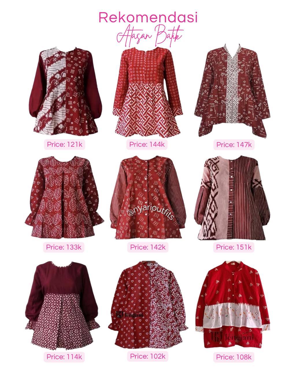 atasan - atasan batik merah