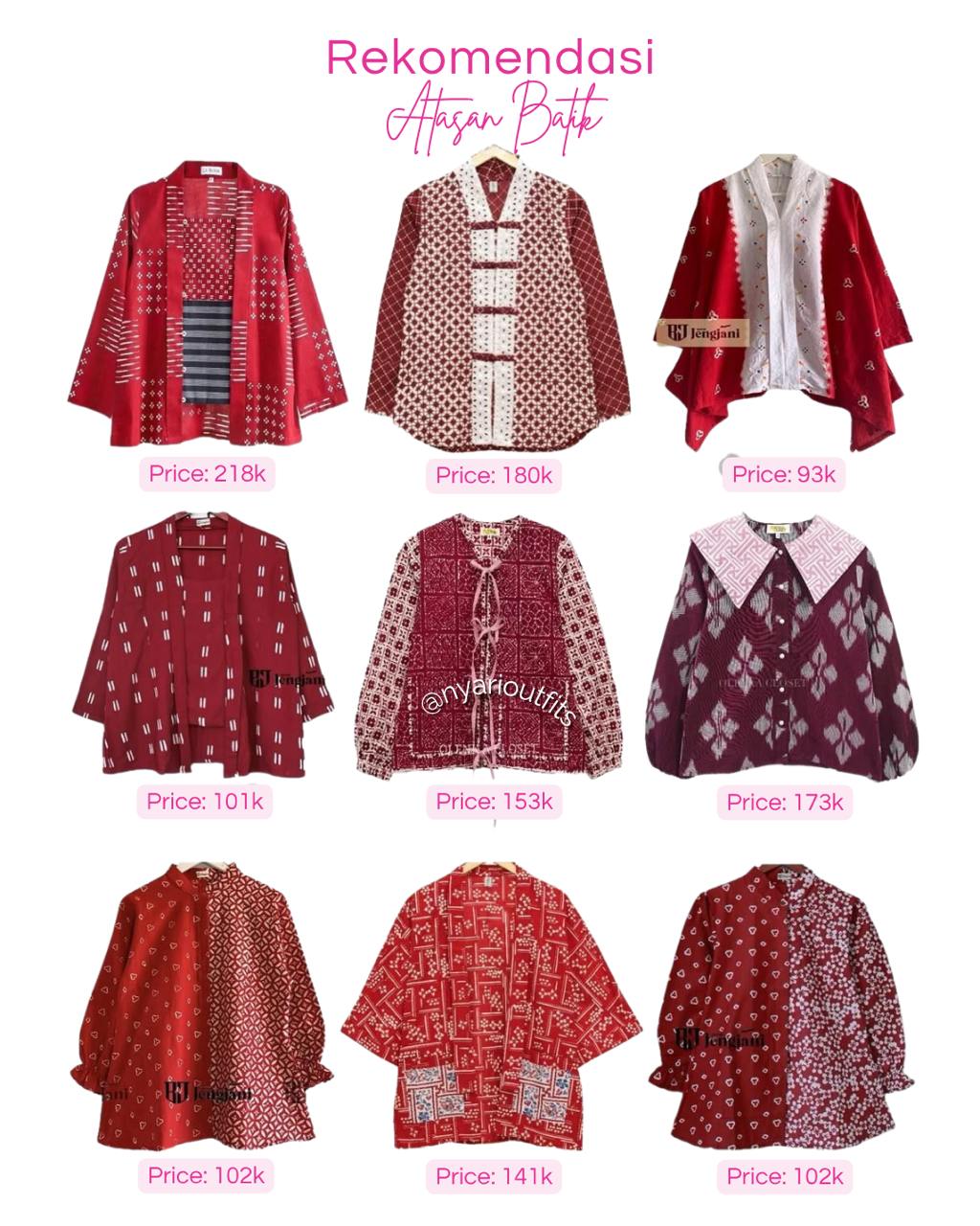 atasan - atasan batik merah