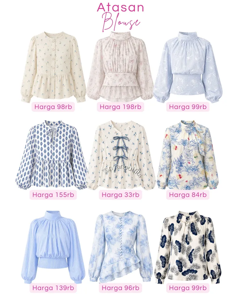 atasan - atasan blouse biru