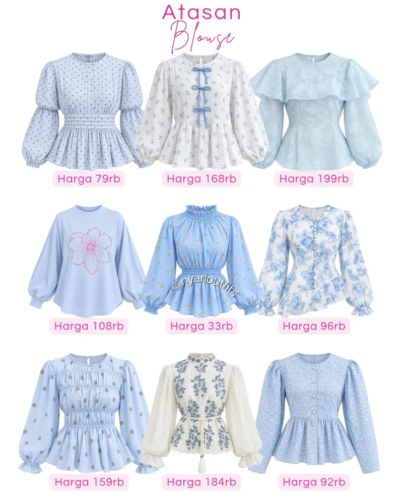 atasan - atasan blouse biru