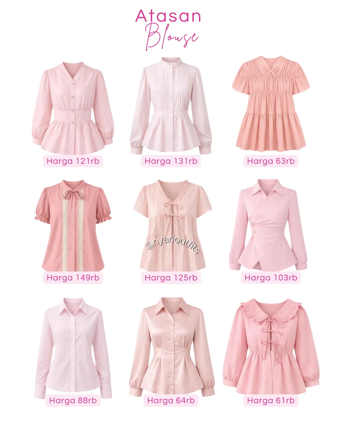 atasan - atasan blouse pink
