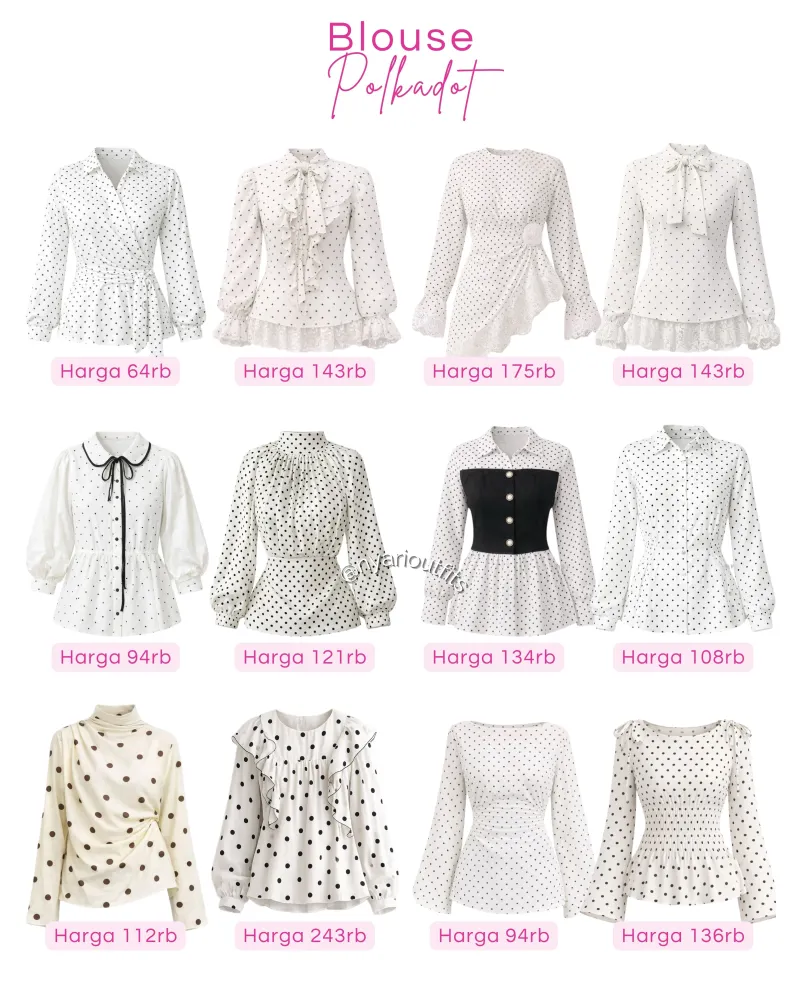 atasan - atasan blouse polkadot