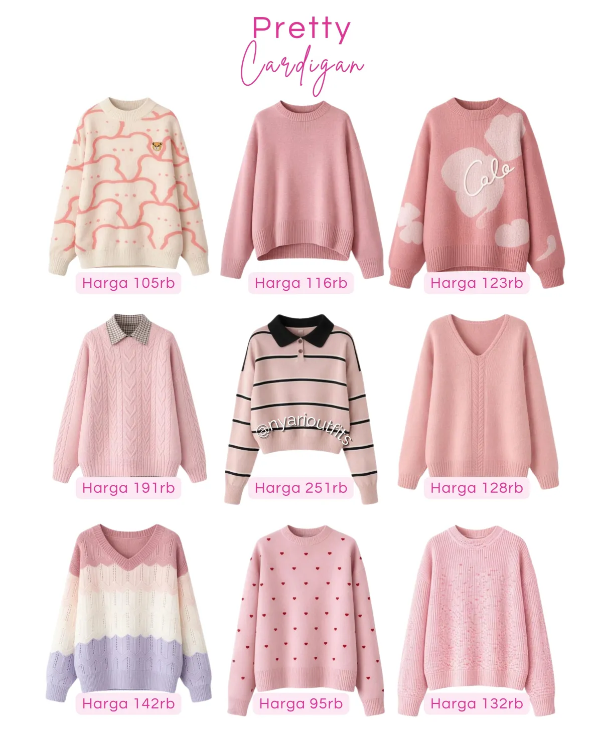 atasan - atasan cardigan pink