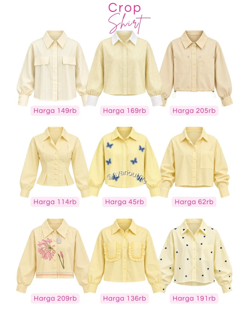 atasan - atasan crop kuning