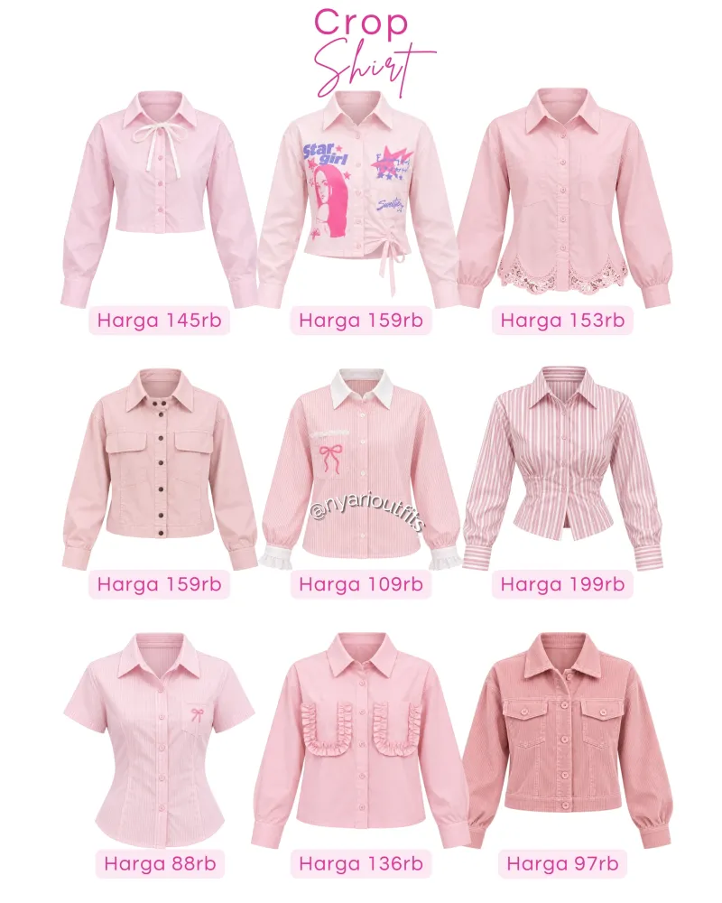 atasan - atasan crop pink