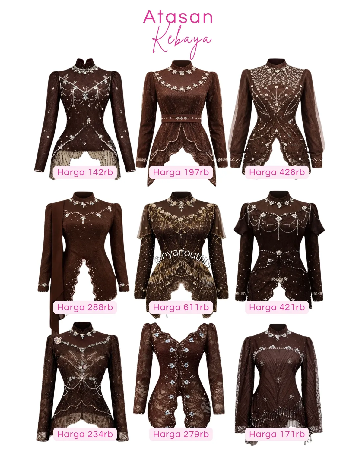 atasan - atasan kebaya mahogany