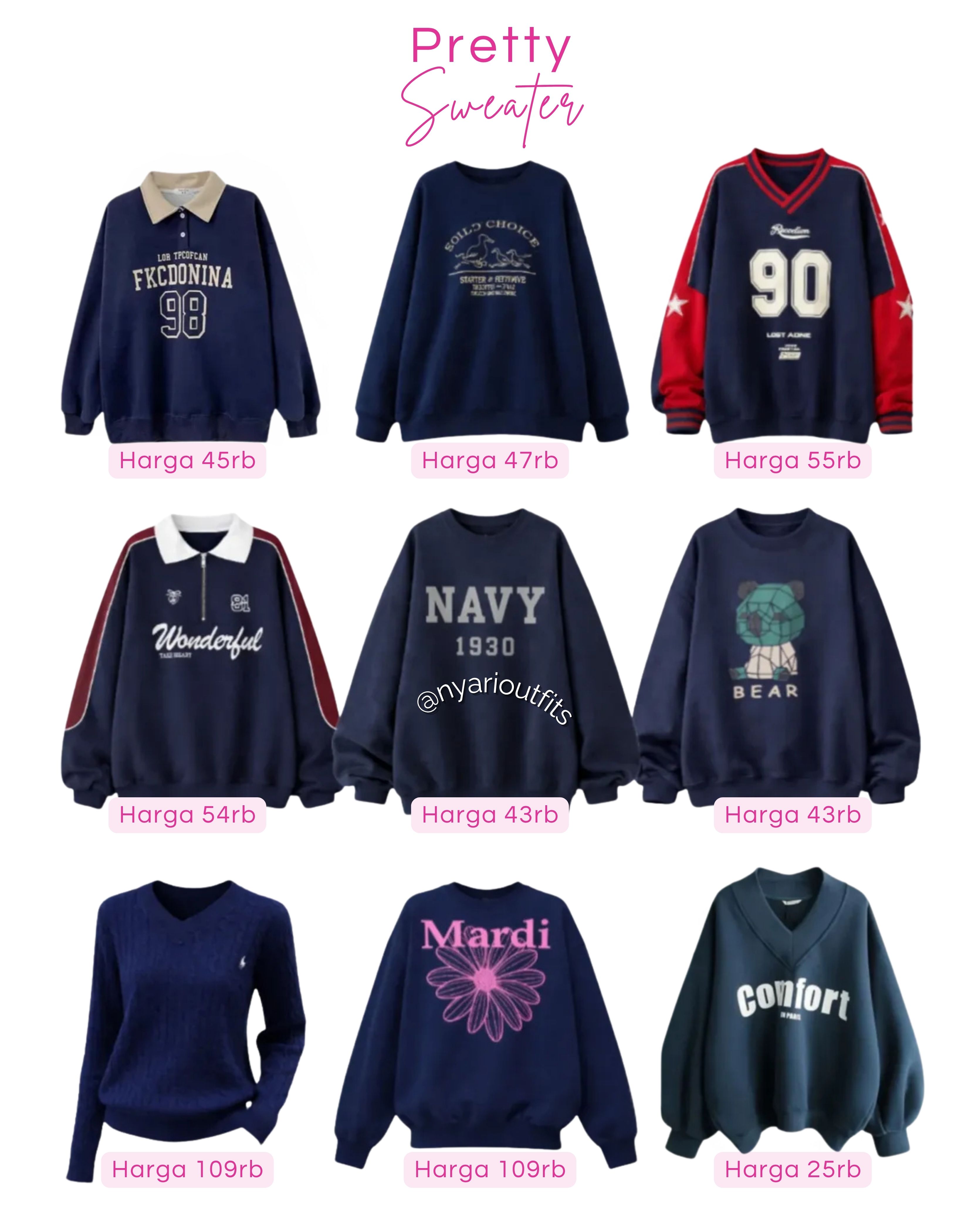 atasan - atasan sweater biru