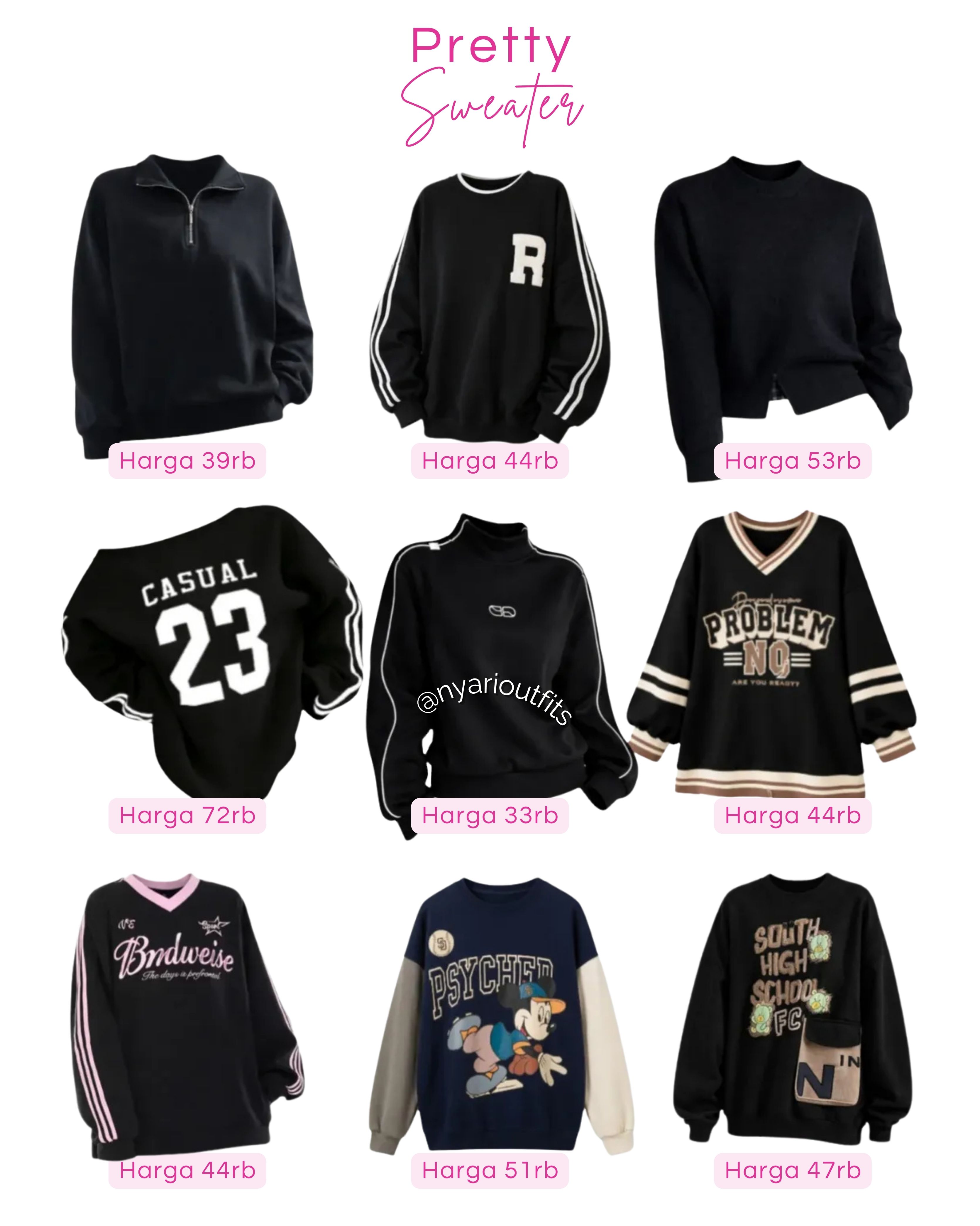 atasan - atasan sweater hitam