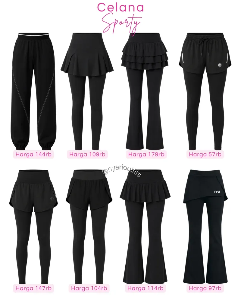 celana - celana olahraga sporty hitam