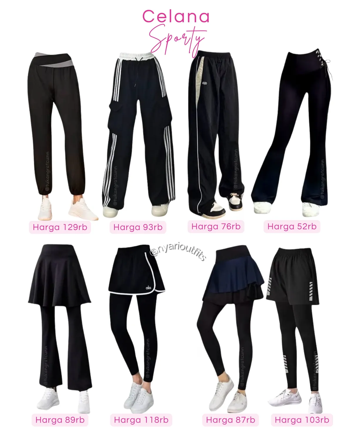 celana - celana sporty hitam