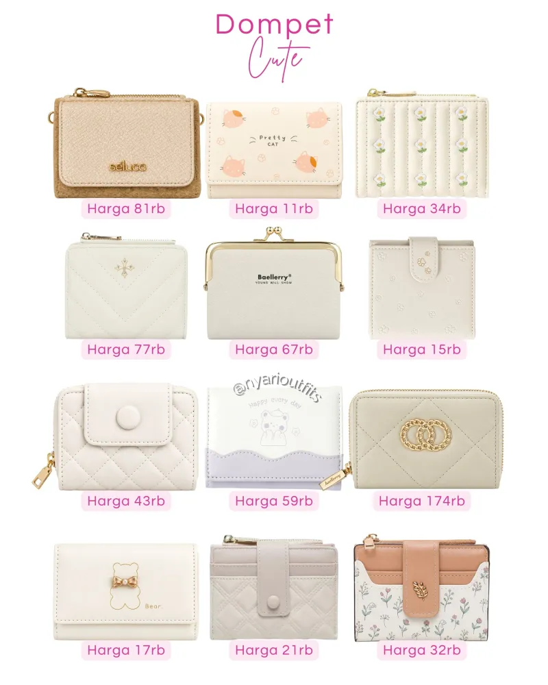 dompet - dompet putih, krem