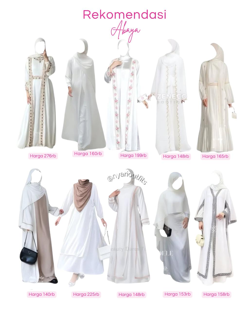dress - abaya putih