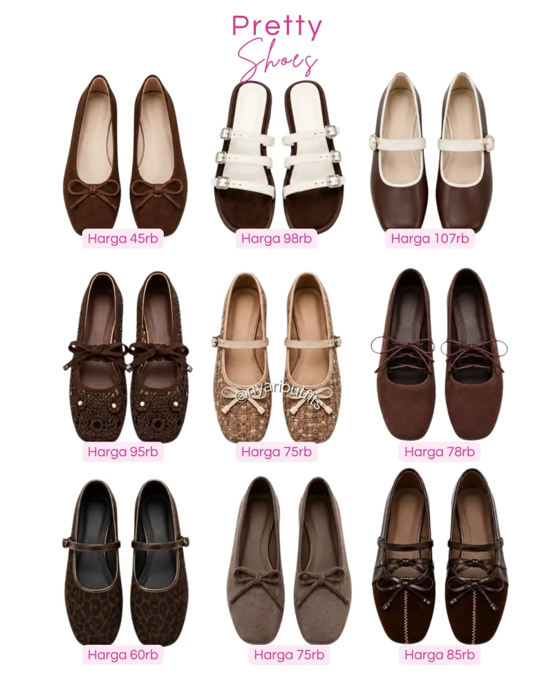 flatshoes - flatshoes coklat