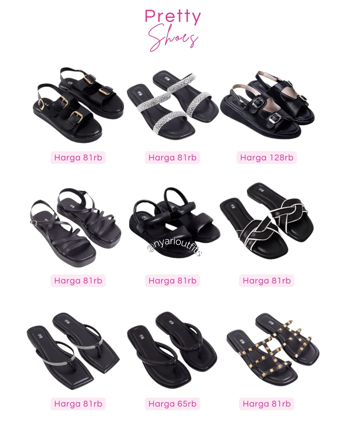 flatshoes - flatshoes hitam