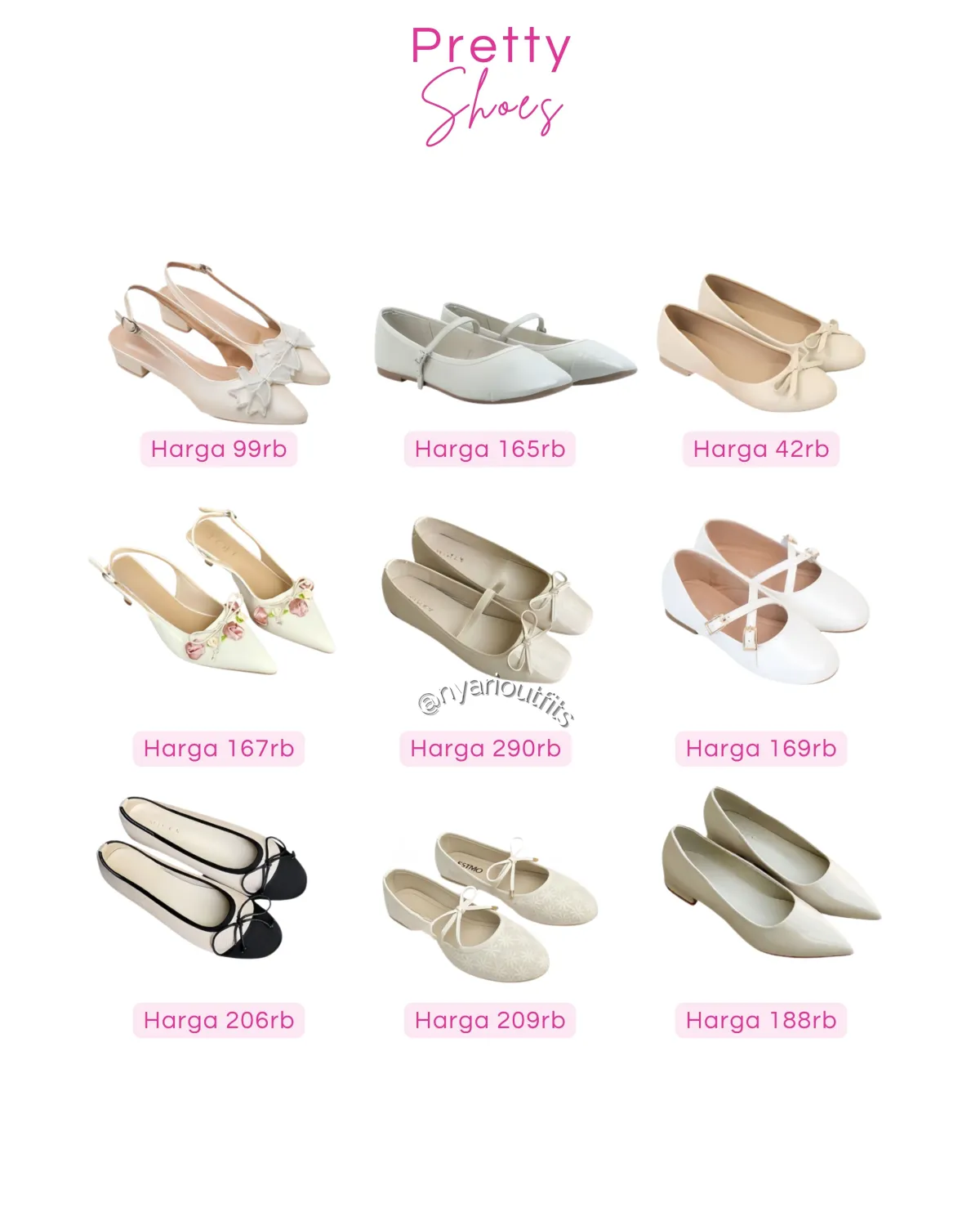 flatshoes - flatshoes putih cream