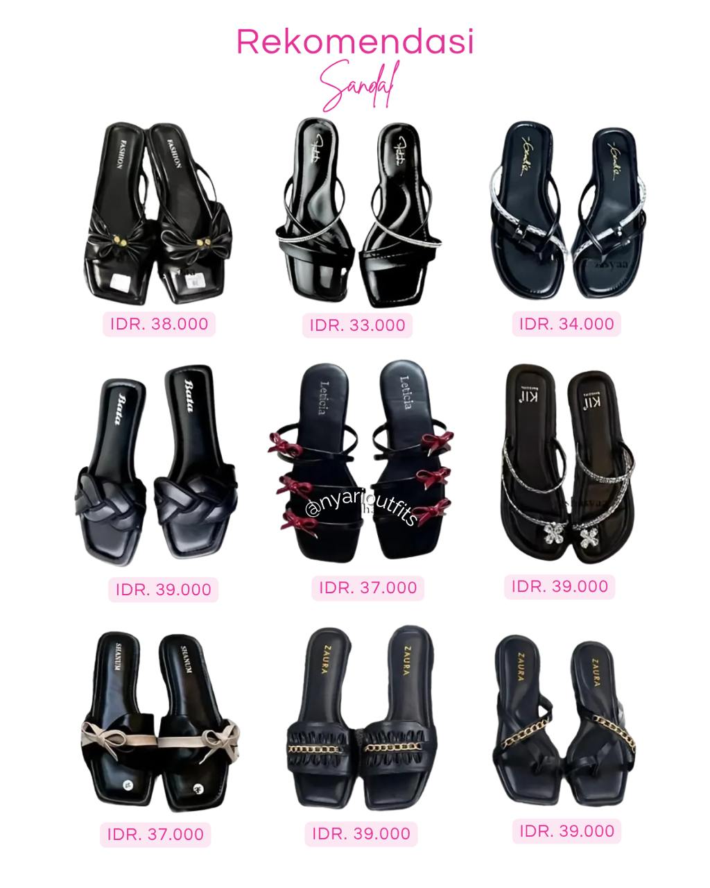 flatshoes - sandal hitam