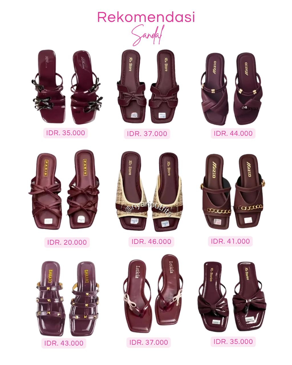 flatshoes - sandal maroon