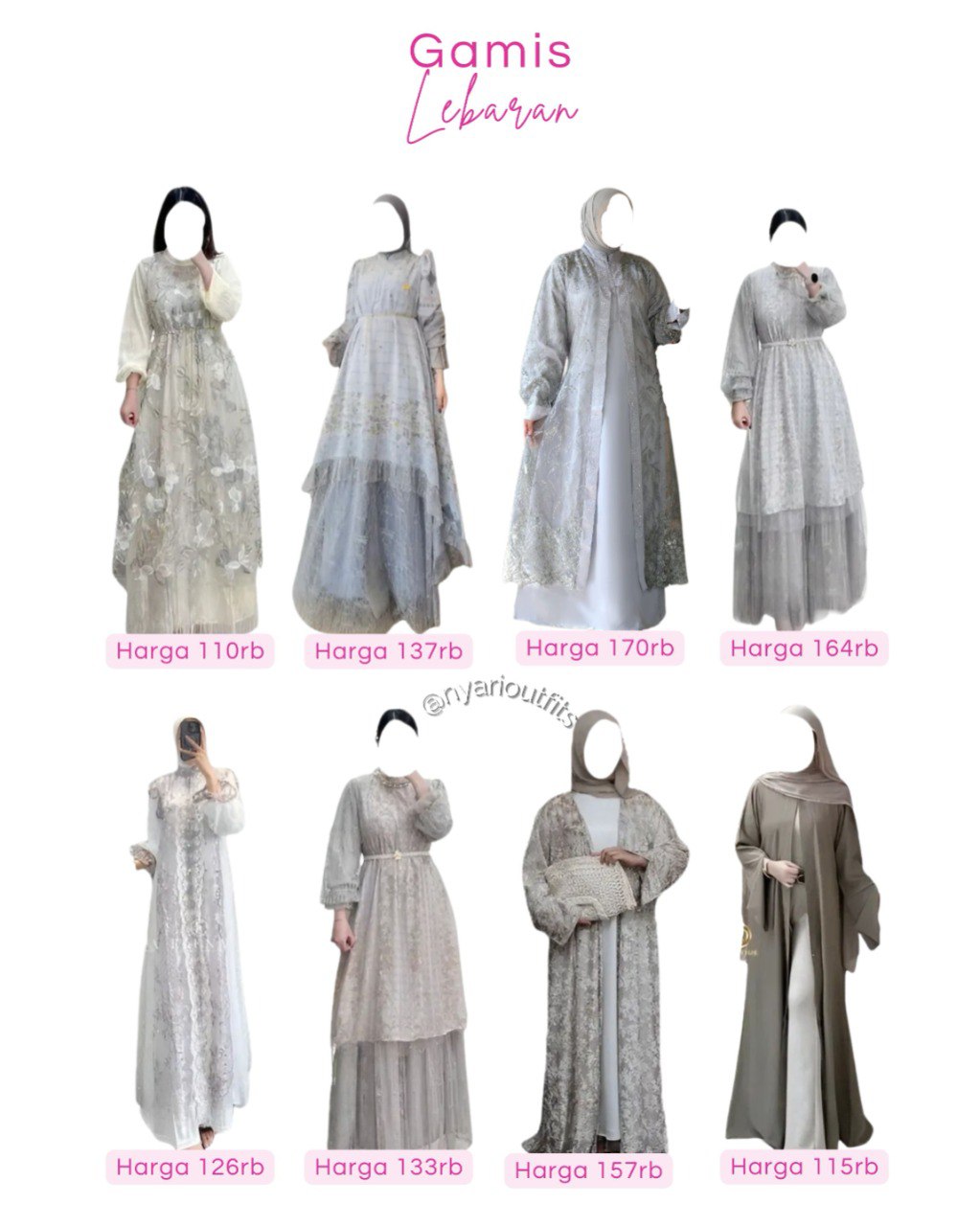 gamis lebaran - abu muda