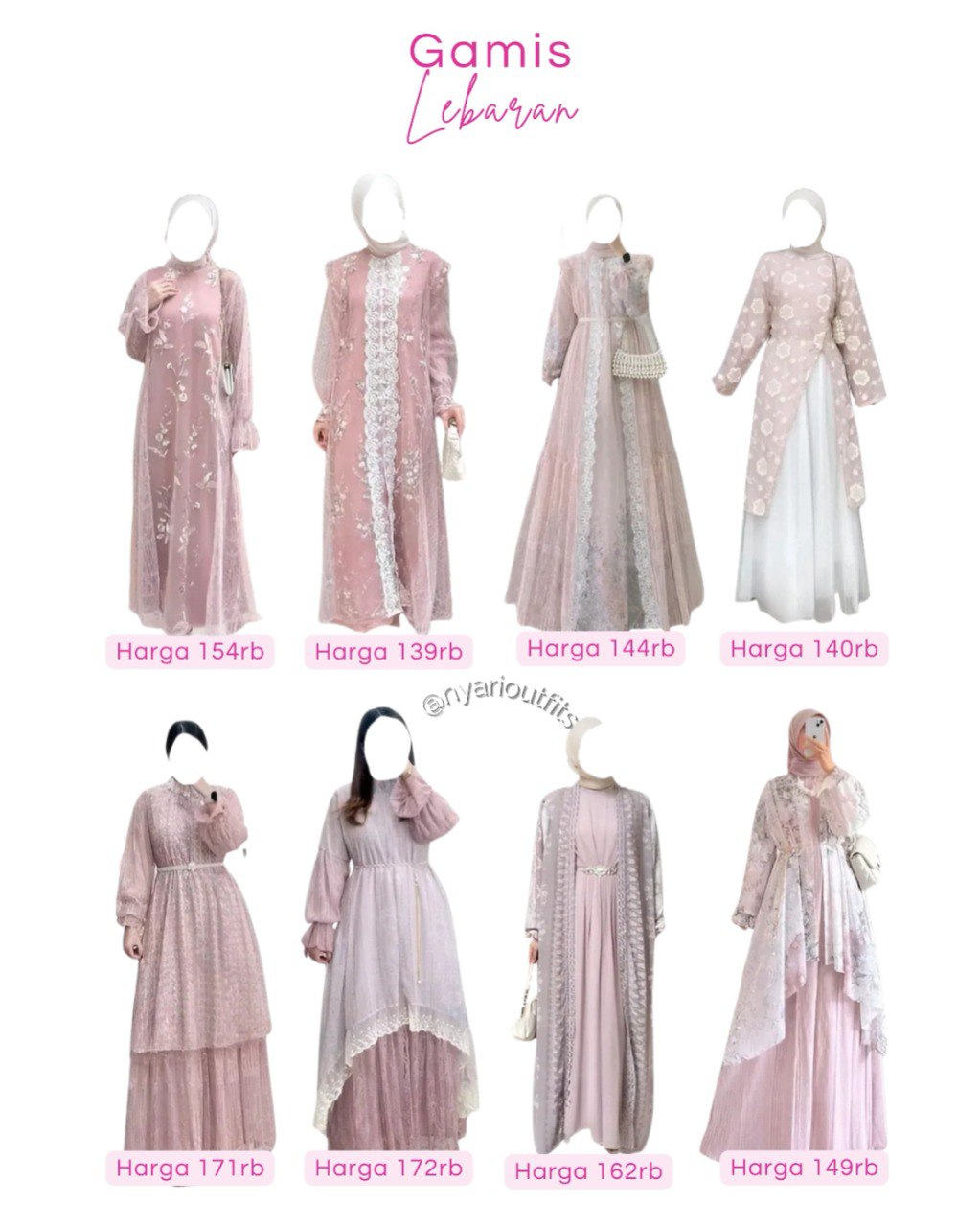 gamis lebaran - pink