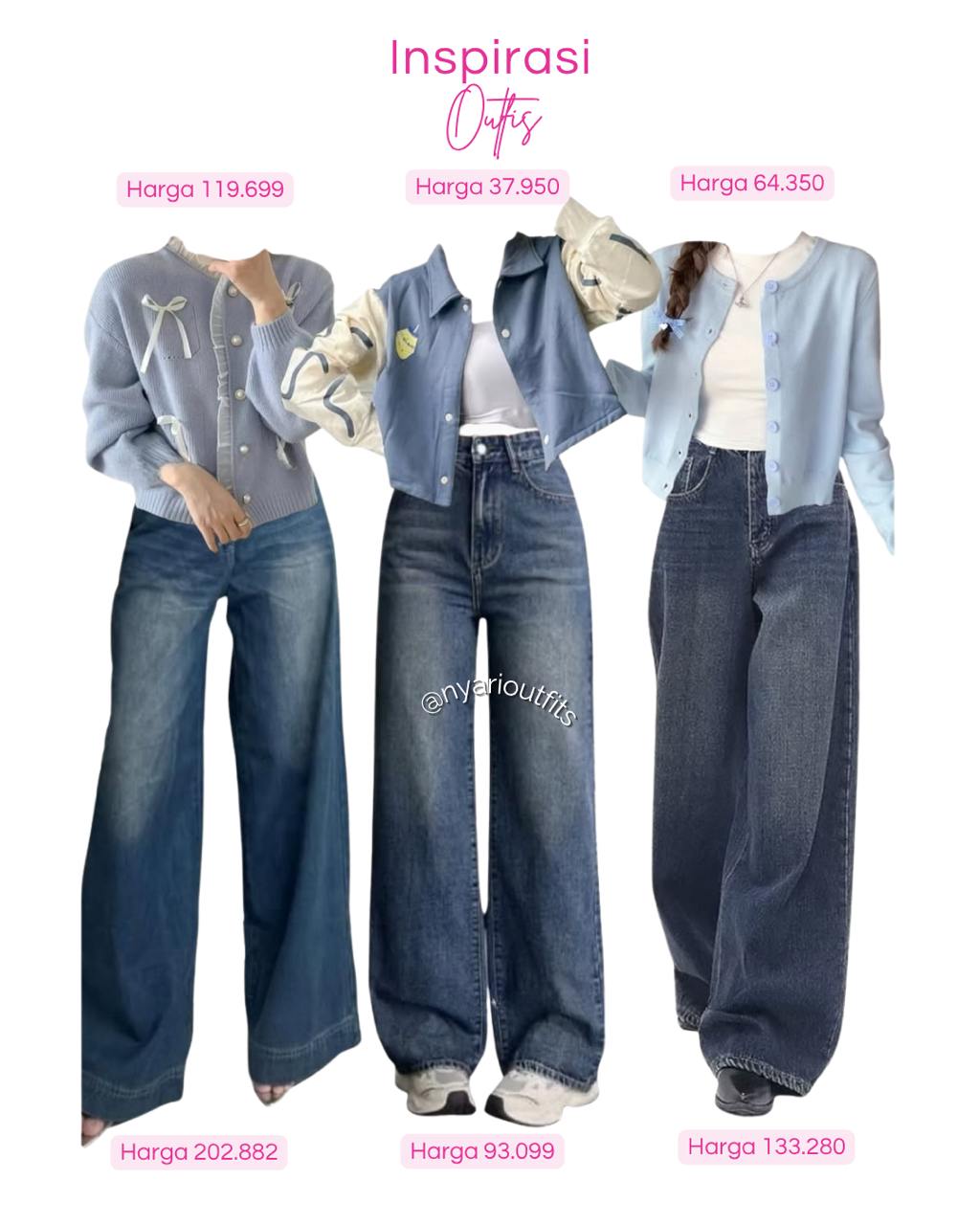 inspirasi outfit biru