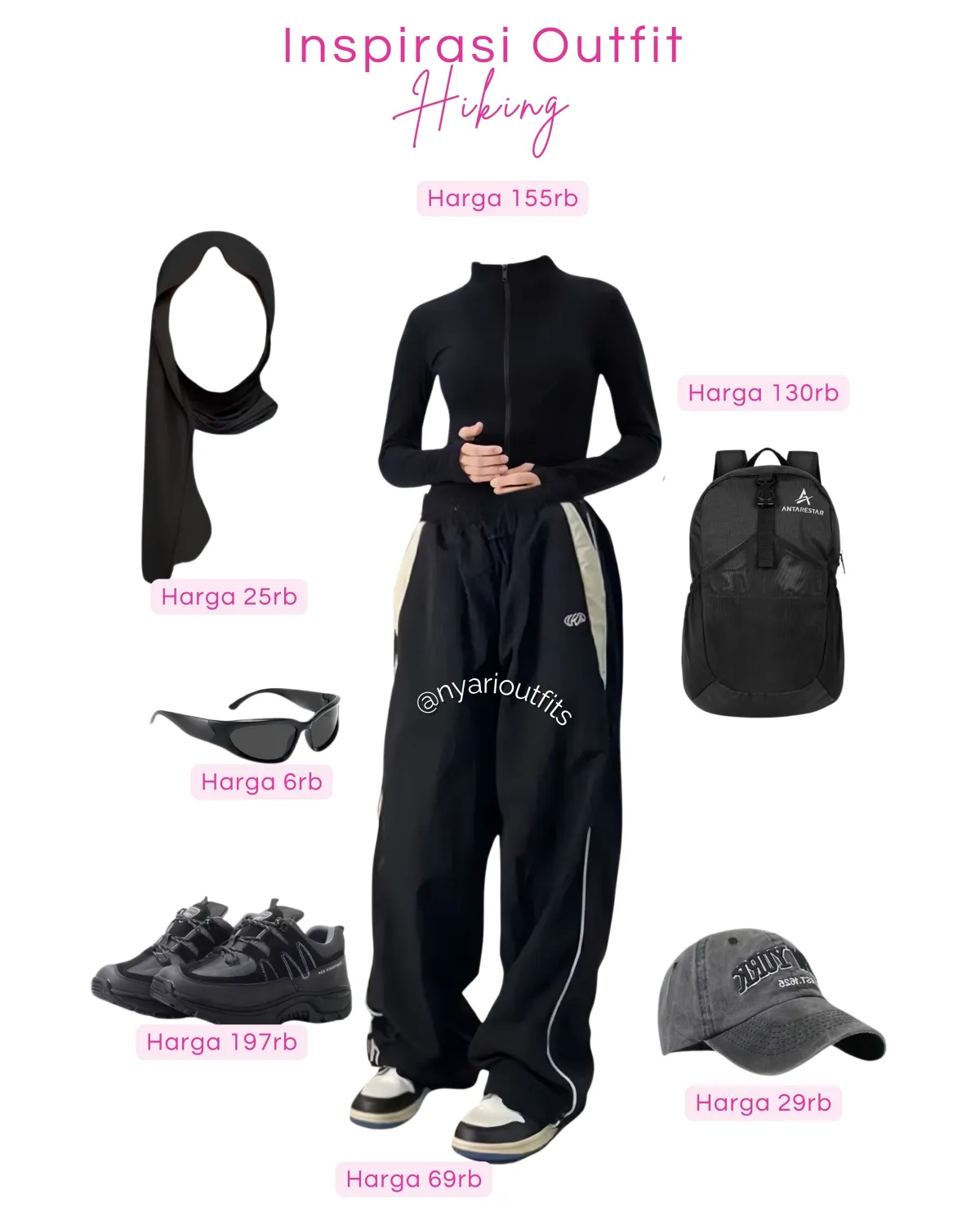inspirasi outfit hiking