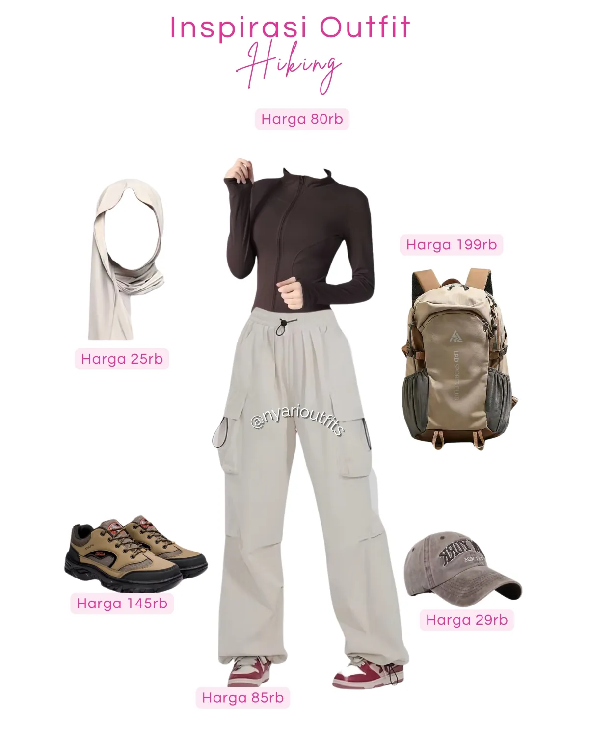 inspirasi outfit hiking
