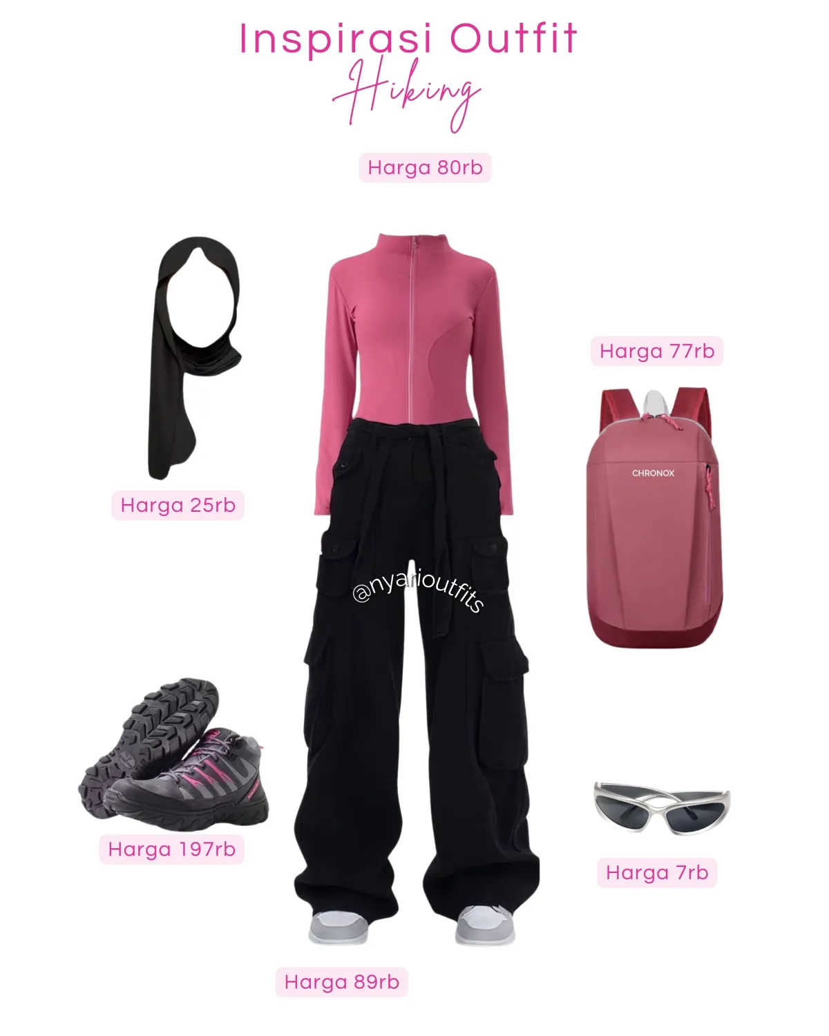 inspirasi outfit hiking