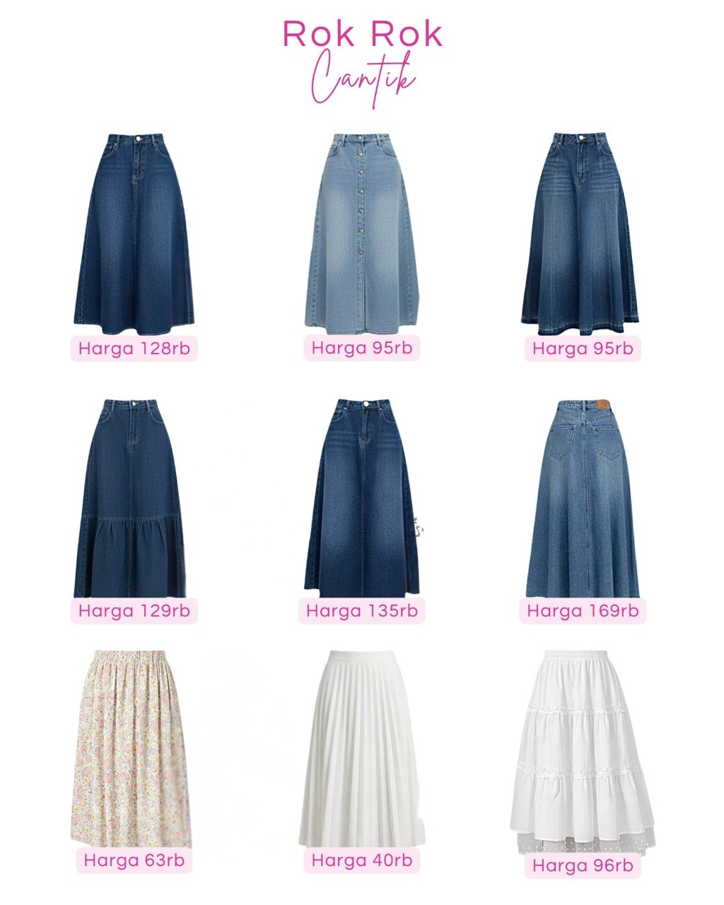 rok - jeans putih