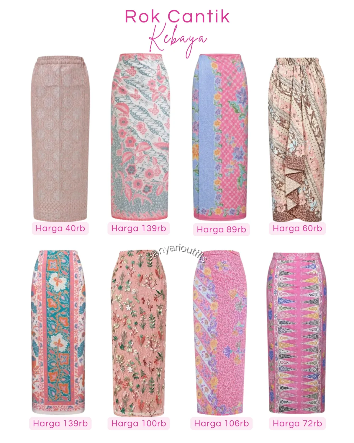 rok - rok kebaya pink