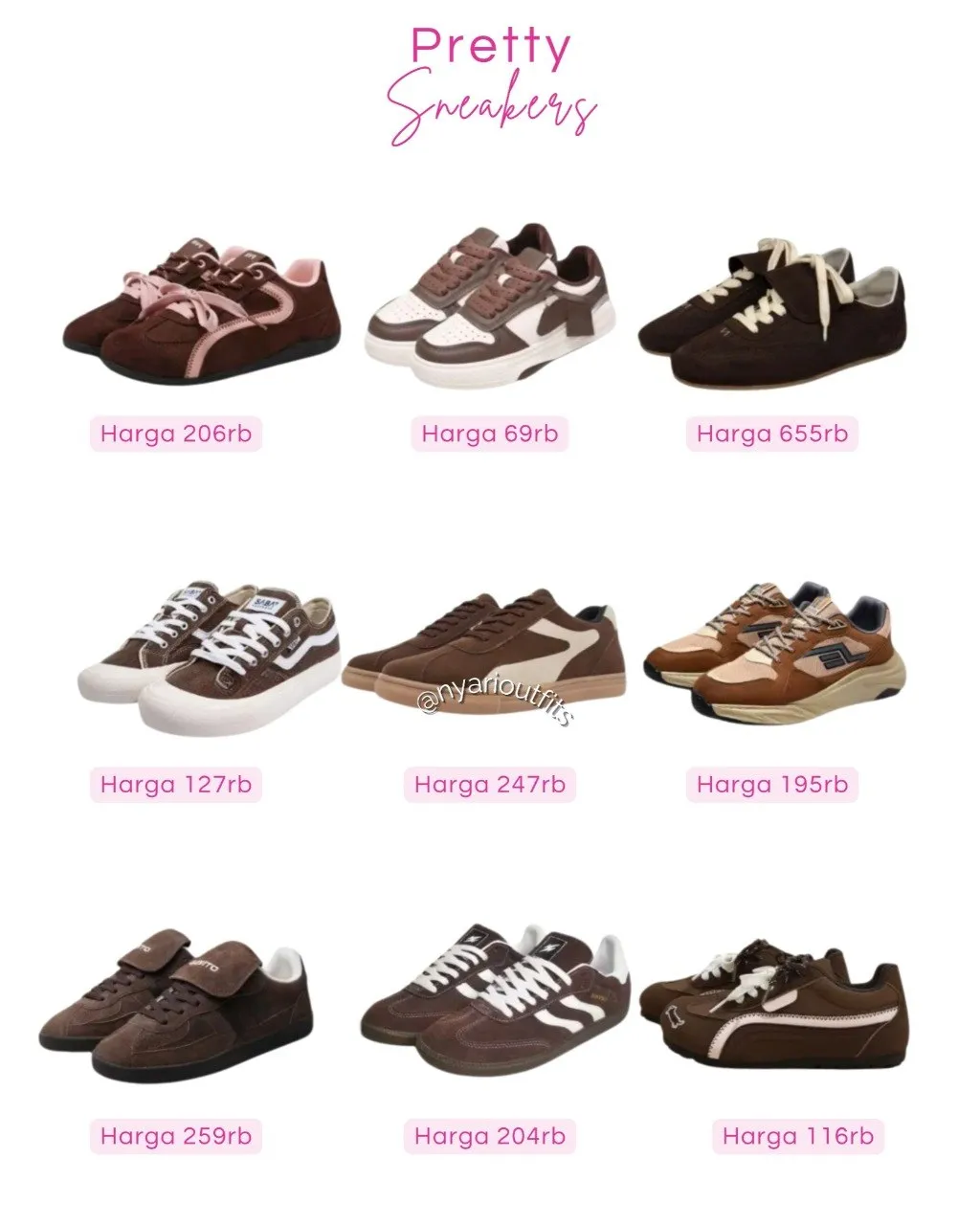 sepatu - sepatu sneakers coklat