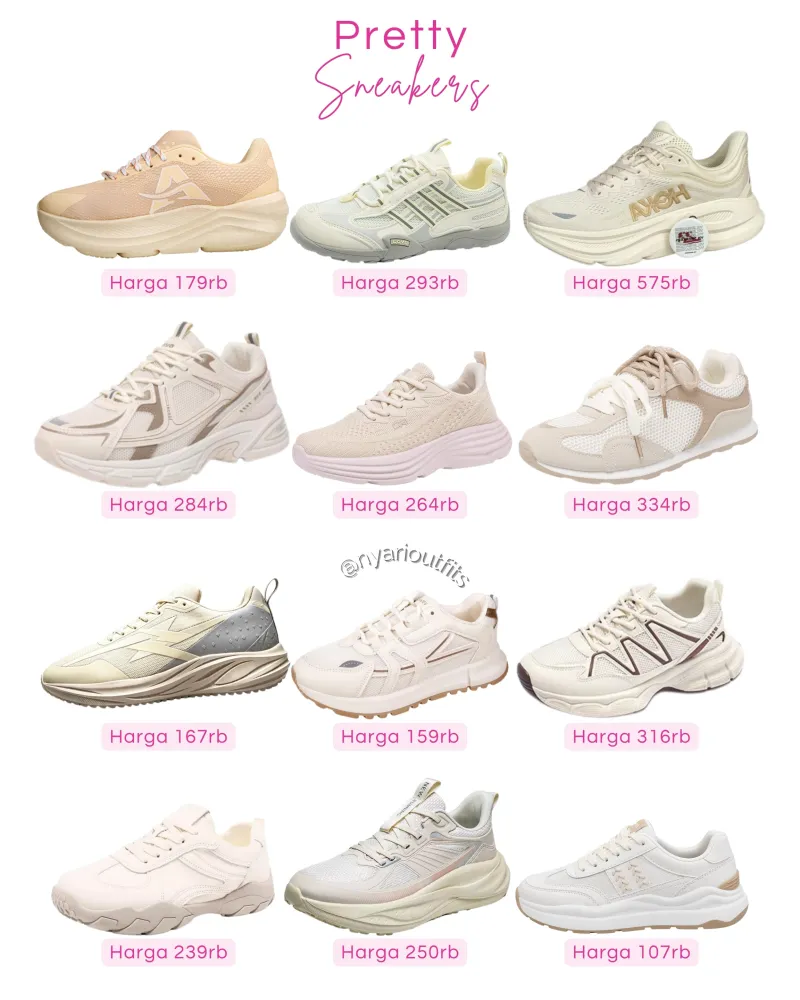 sepatu - sepatu sneakers cream