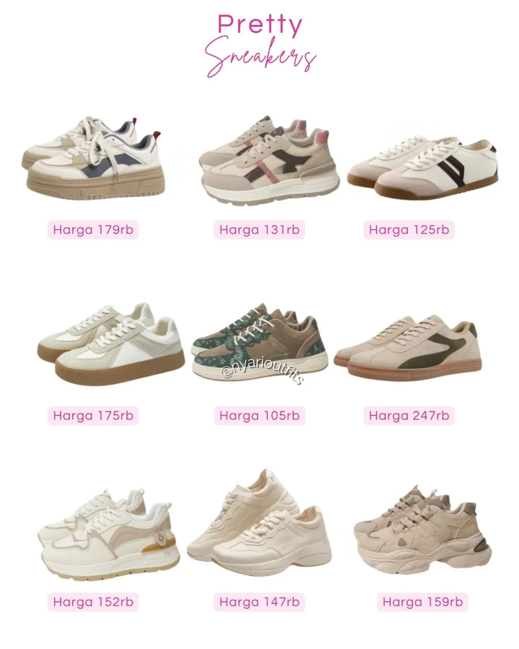 sepatu - sepatu sneakers putih coklat