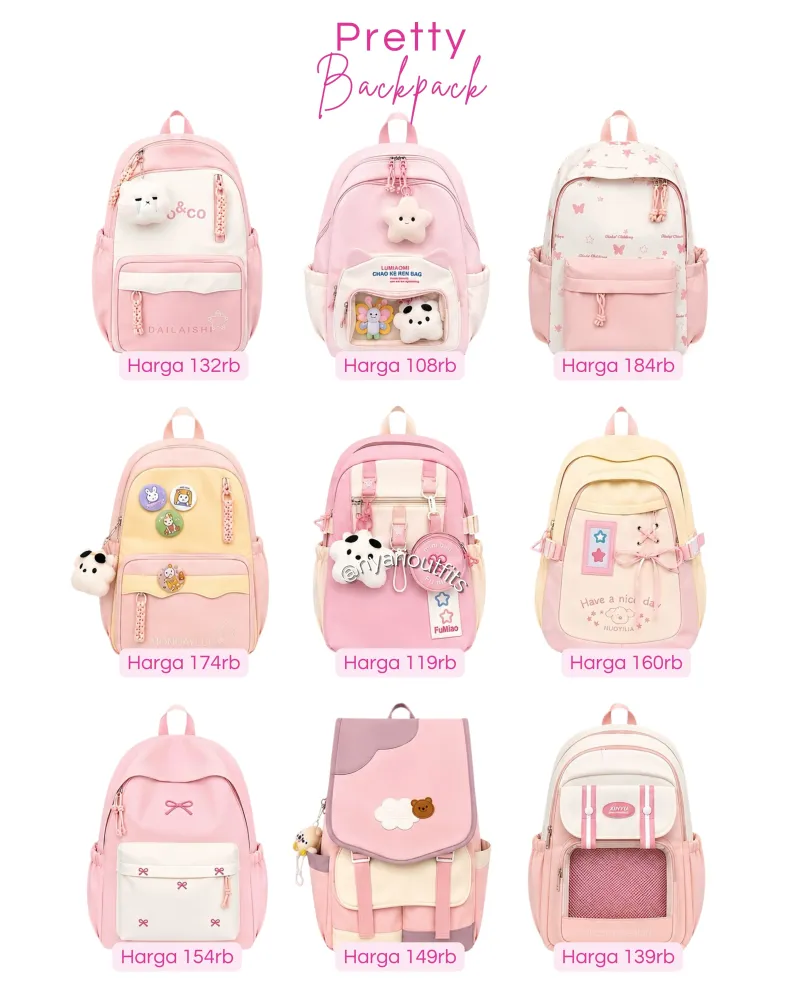 tas ransel - tas ransel backpack pink