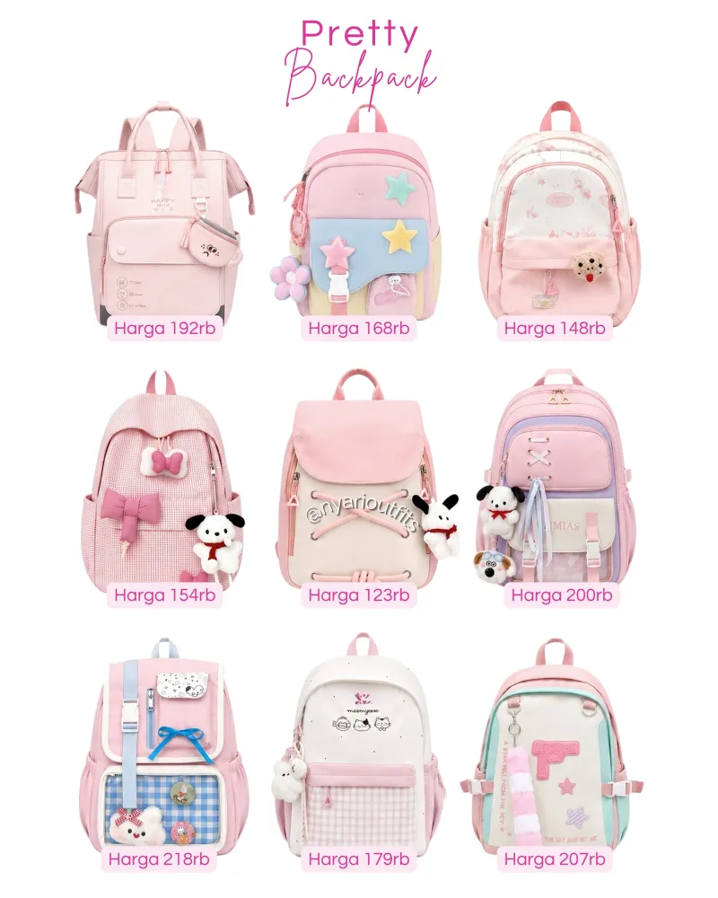 tas ransel - tas ransel backpack pink