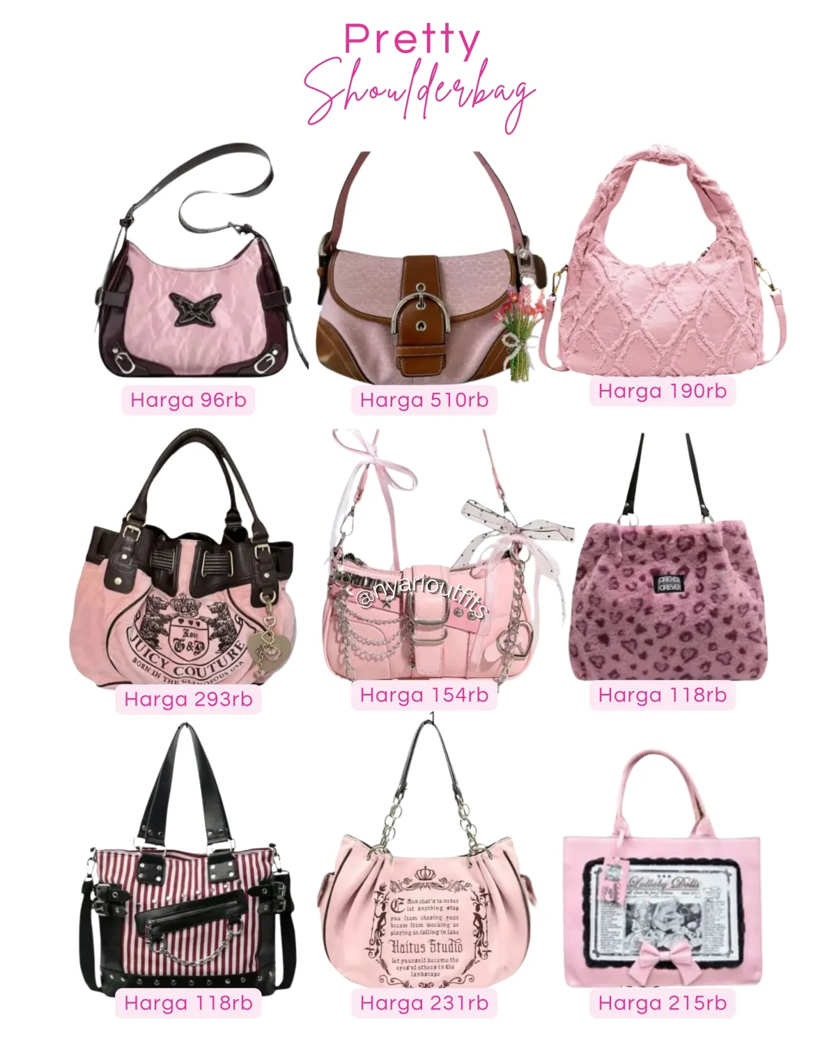 tas - shoulderbag pink