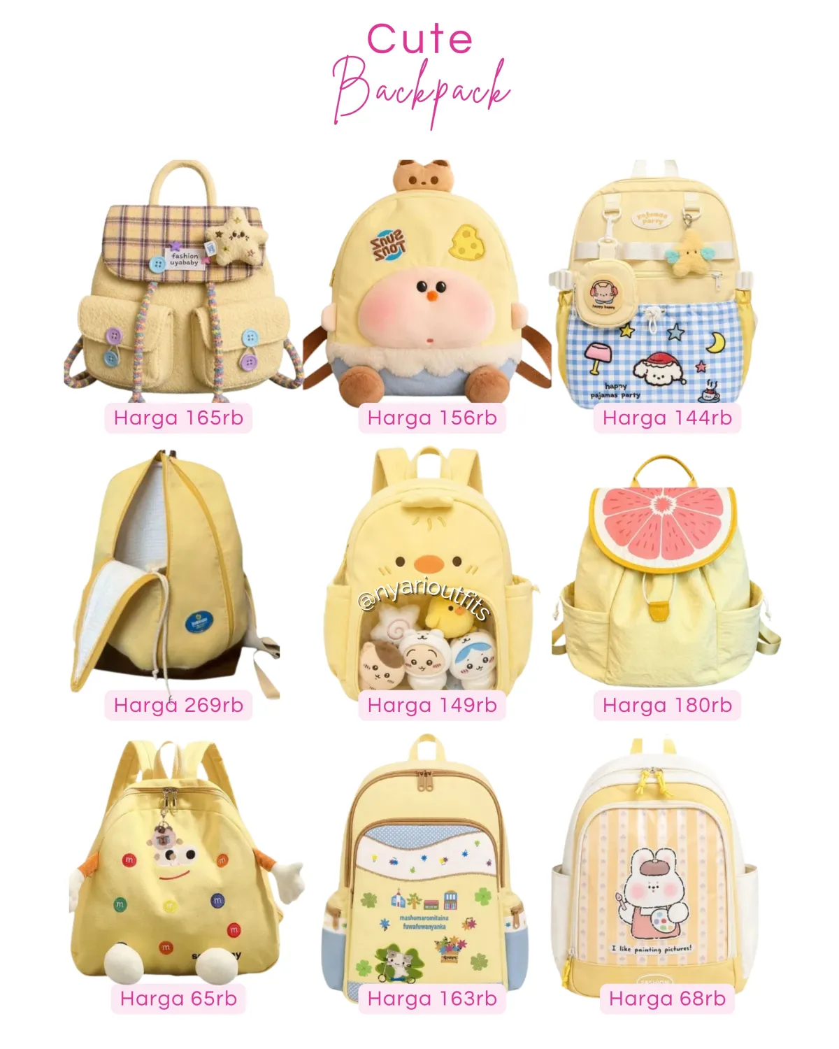 tas - tas ransel backpack kuning