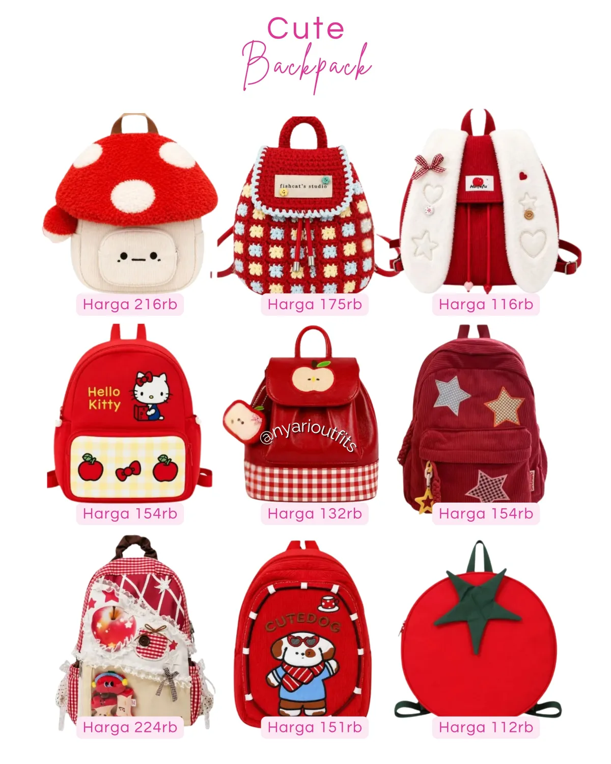 tas - tas ransel backpack merah