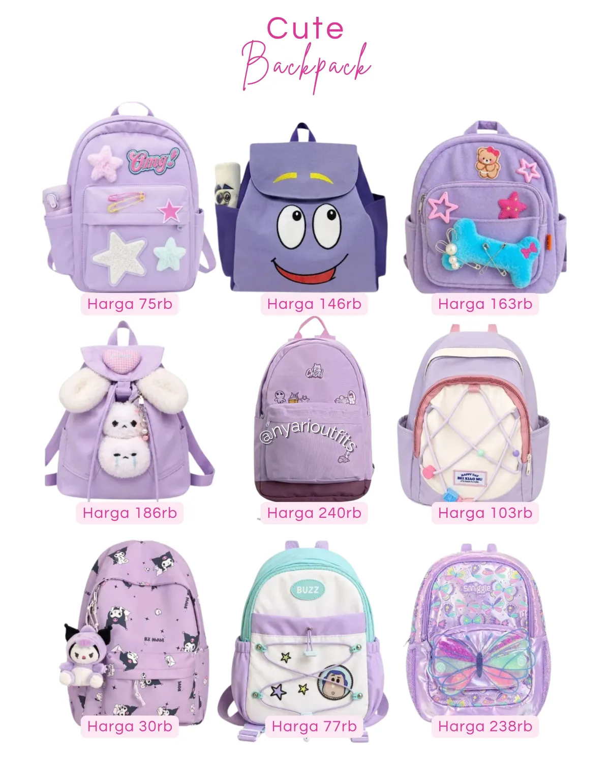 tas - tas ransel backpack ungu