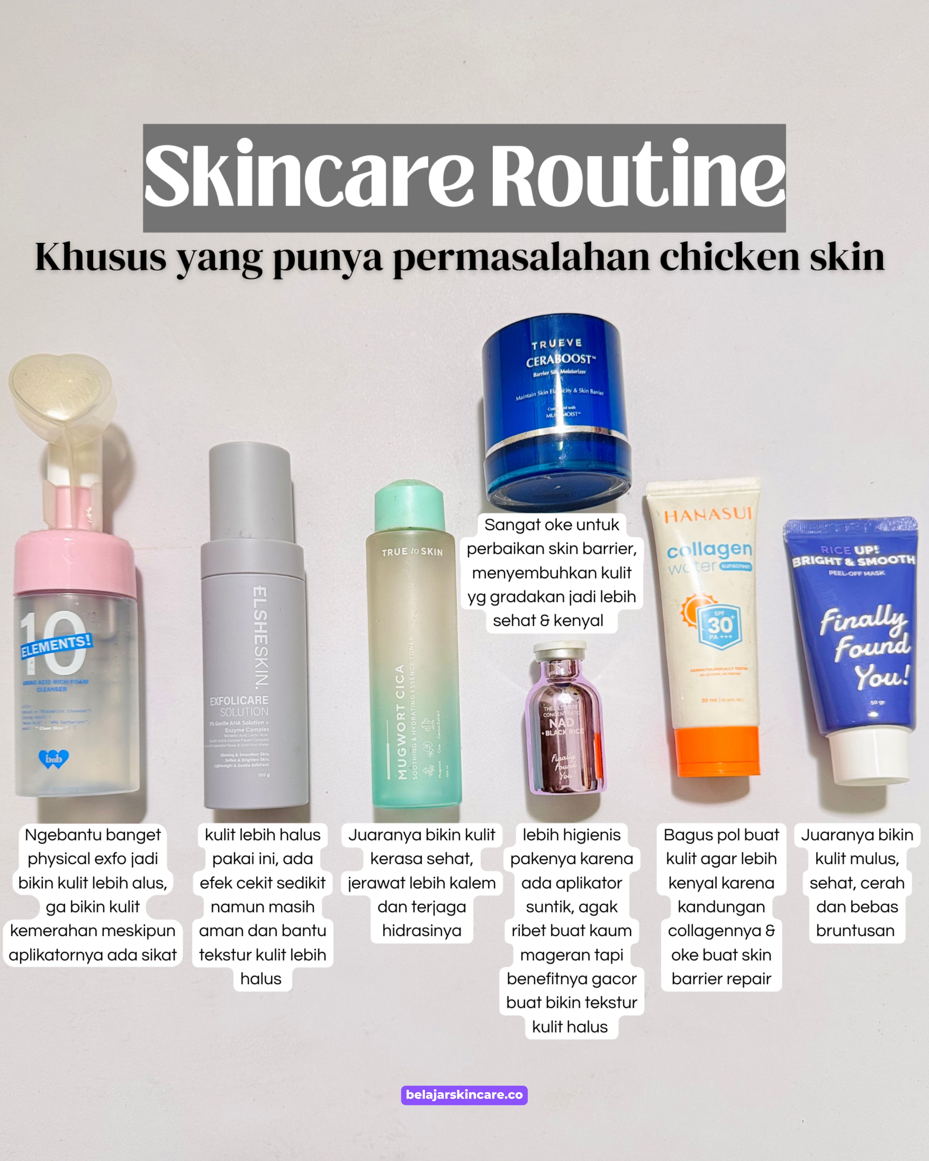 PERMASALAHAN CHICKEN SKIN SKINCARE ROUTINE  🥴🐔