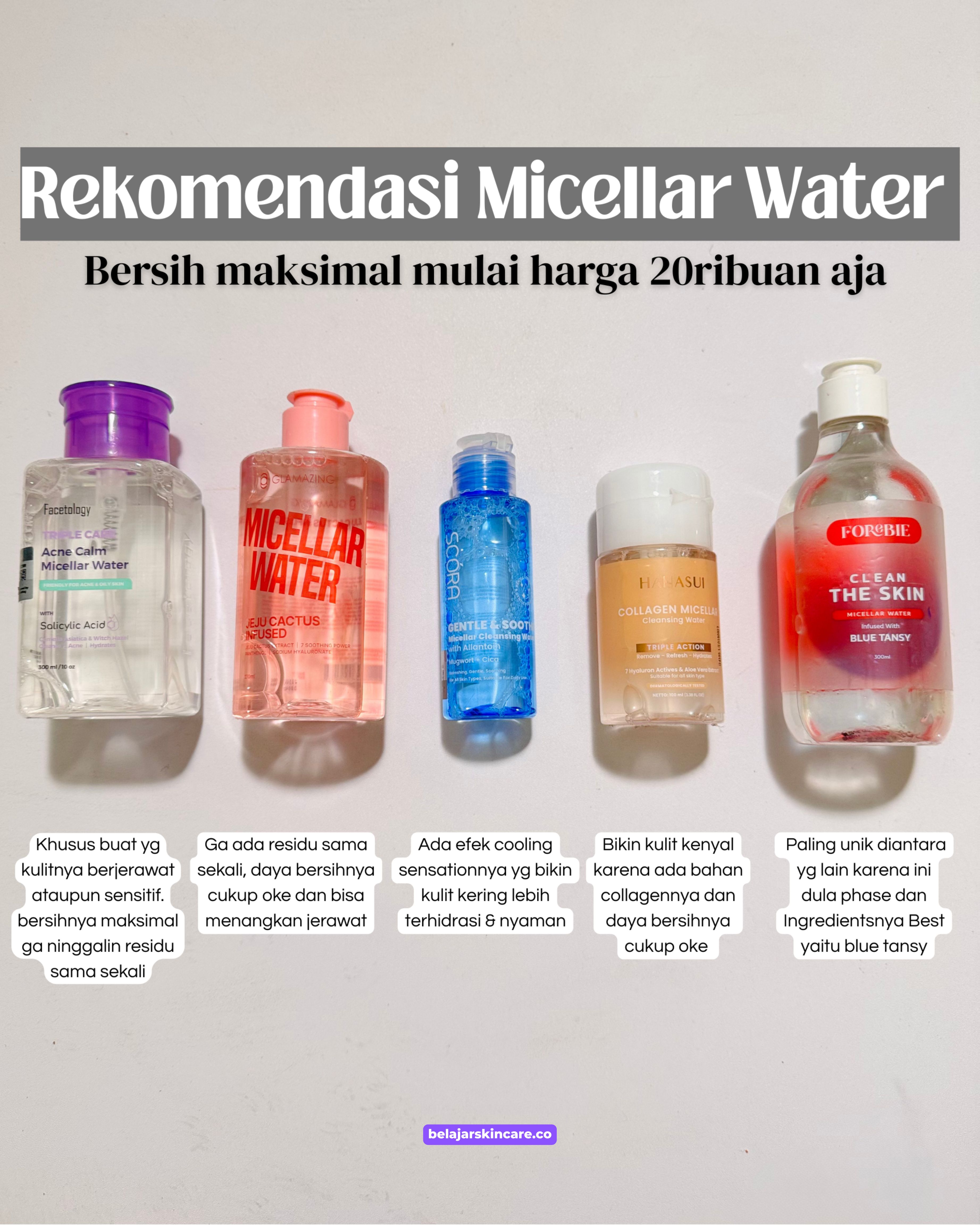 MICELLAR WATER YG BERSIH MAKSIMAL MULAI HARGA 20RIBUAN AJA 💸 
